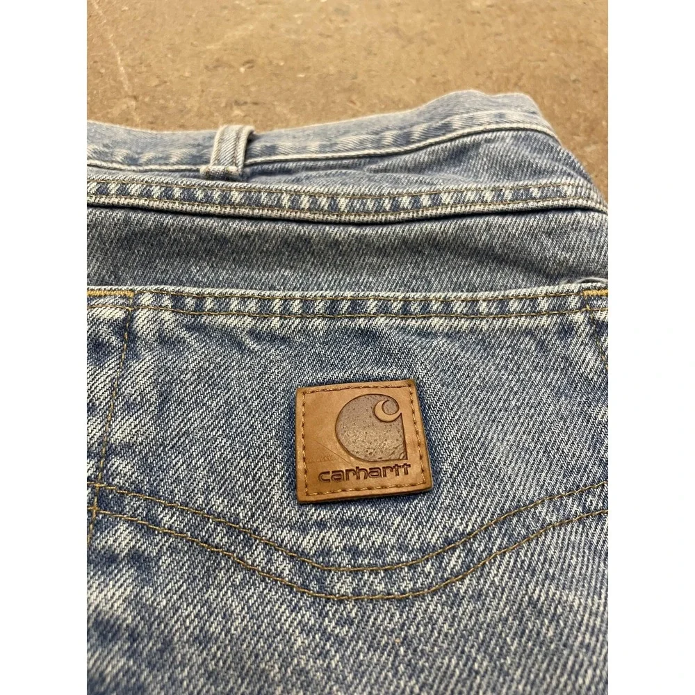 Carhartt‎ Jeans Mens Light Blue Denim Relaxed Straight Leg 5-Pocket Zip Fly Work